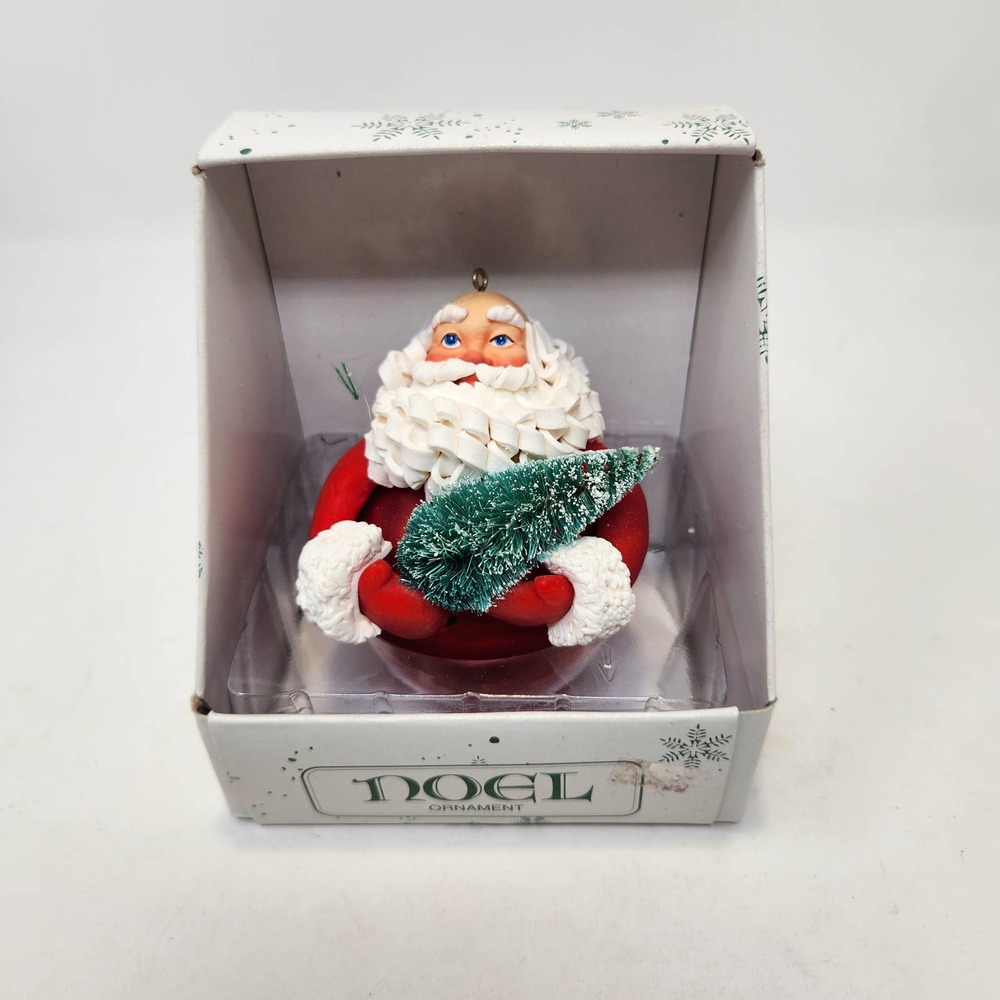 Dept 56 Noel Santa Claus Tree Glass Ball Christmas Ornament Holiday Collectible
